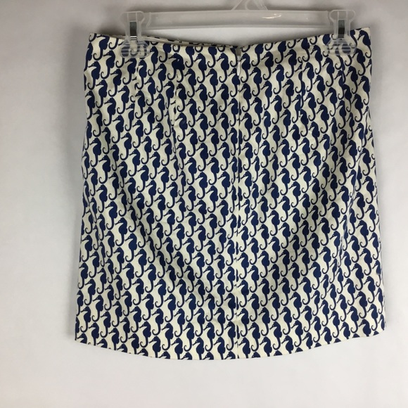 J Crew Women Mini Skirt Seahorses Pockets Size 00 - Picture 5 of 8